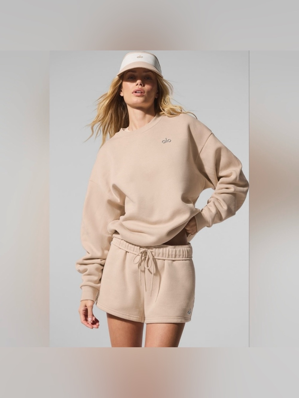 ALO Yoga Women's Crewneck Sweatshirt in Beige